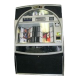 Rowe CD-100C<br /><br />The 100C model jukebox is the most popular of all the models ever designed. A great choice for establishments that want to keep the nostalgia of hosting a CD Jukebox. It is capable of holding 100 CDs which can be customized to fit your crowd.<br /><br />Dimensions: 61.2-inch H x 33-inch W, 28.12-inch L, weight: 355lbs