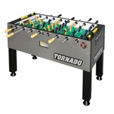 Tornado Foosball Tables<br /><br />This table can be delivered completely assembled and ready for play. Goalies, handles, and foosballs are provided at installation and replaced as needed while operated by Chalmette Amusement.<br /><br />Dimensions: 56-inches x 30-inches x 36-inches, weight 355lbs. 